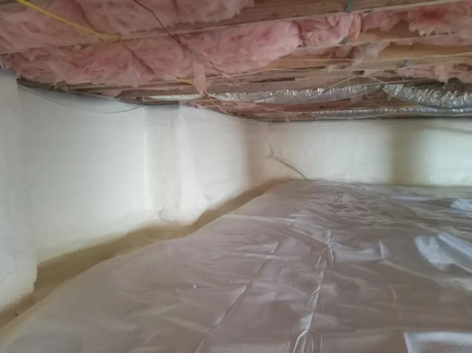 Crawl space encapsulation with closed-cell spray foam for Attic Insulation in Watauga